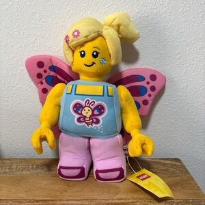 LEGO Butterfly Girl Plush Toy - Pink and Yellow NWT